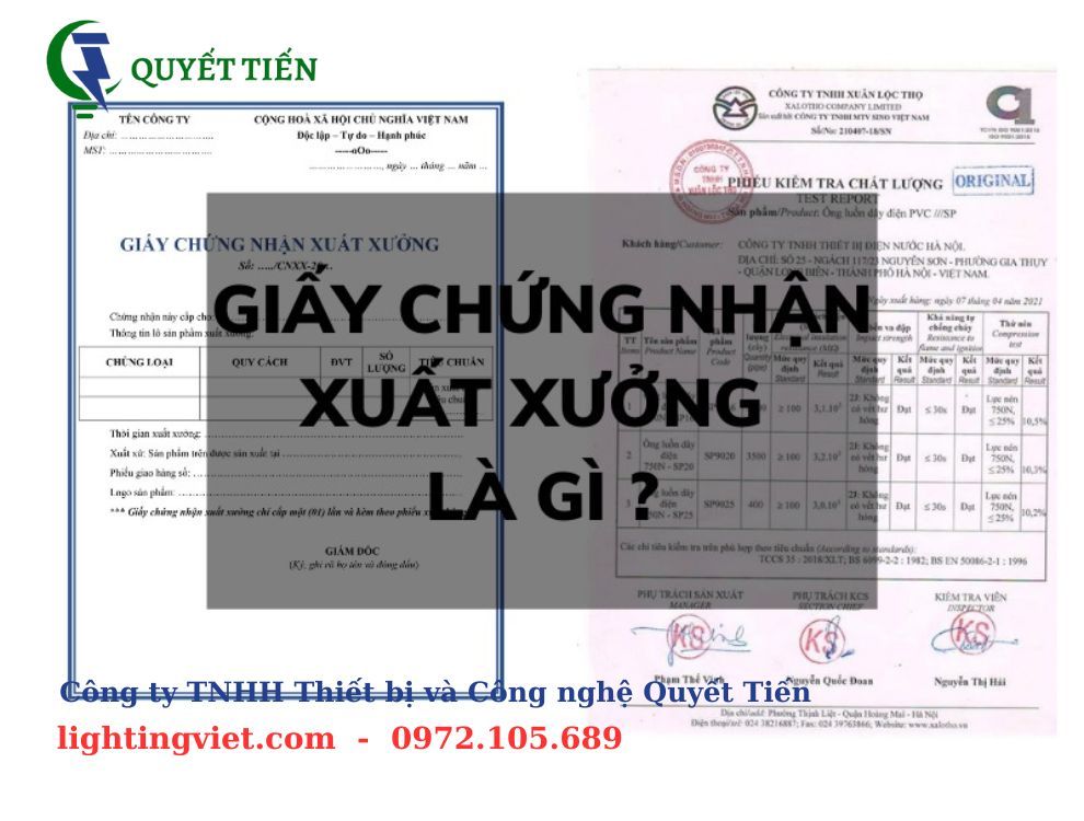 giấy chứng nhận xuất xưởng