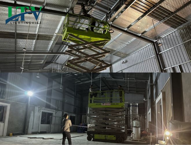 Lắp đặt đèn led nhà xưởng